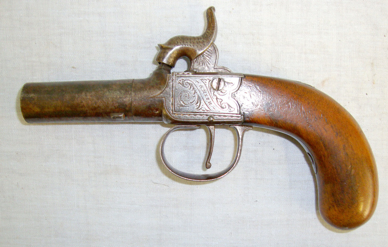  C1840 English Thomas Smith London 50 Bore Percussion Pocket Pistol With Turn Off Barrel. None Muzzleloader