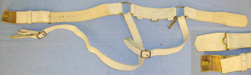 Victorian Boer War Era British Royal Engineers Or Royal Artillery Officers Buff Leather Sword Belt With Gilt Queen’s Crown Buckle.  Other Accessory