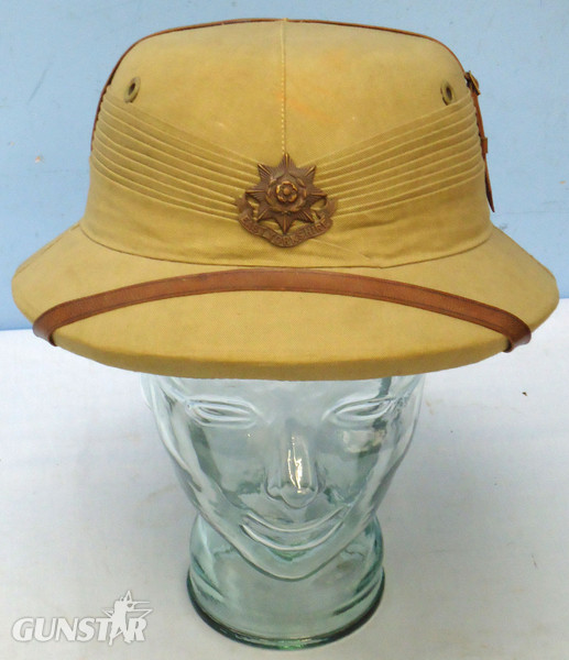 Original WW2 Era British Officers Private Purchase East Yorkshire Regiment Worsley Pattern, Cawnpore Style, Overseas Service Tropical Solar Topee Helmet By Cherag Din Ghulam Mohamed of Khartoum. - HE 837 Original WW2 Era British Officers Private Purchase East Yorkshire Regiment Worsley Pattern, Cawnpore Style, Overseas Service Tropical Solar Topee Helmet By Cherag Din Ghulam Mohamed of Khartoum. - HE 837 Clothing in 