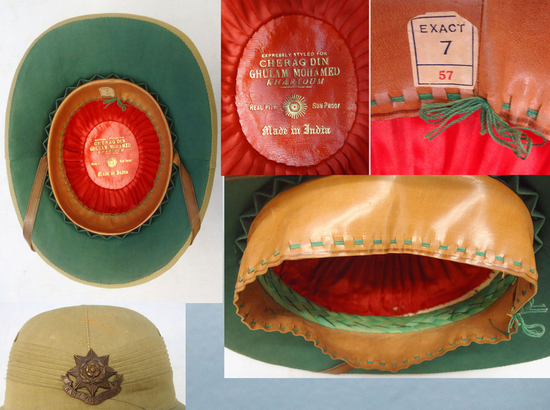  Original WW2 Era British Officers Private Purchase East Yorkshire Regiment Worsley Pattern, Cawnpore Style, Overseas Service Tropical Solar Topee Helmet By Cherag Din Ghulam Mohamed of Khartoum. - HE 837 Original WW2 Era British Officers Private Purchase East Yorkshire Regiment Worsley Pattern, Cawnpore Style, Overseas Service Tropical Solar Topee Helmet By Cherag Din Ghulam Mohamed of Khartoum. - HE 837 Clothing