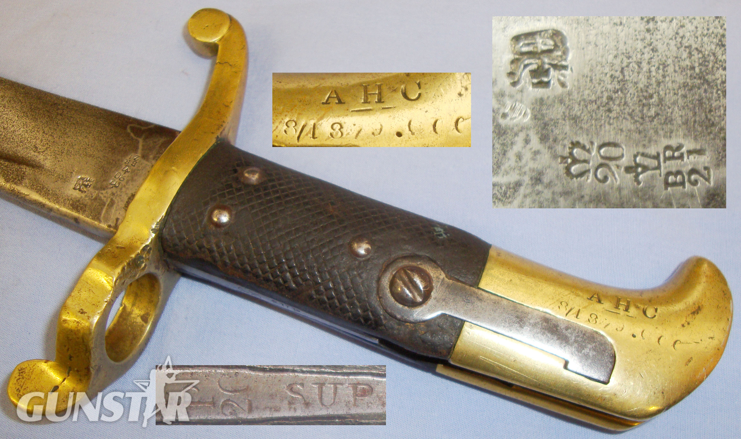 Scarce* 1855 Sword Bayonet for the Royal Sappers & Miners Carbine Marked A.H.C. (Army Hospital Corps). BAYO 371. Bayonet
