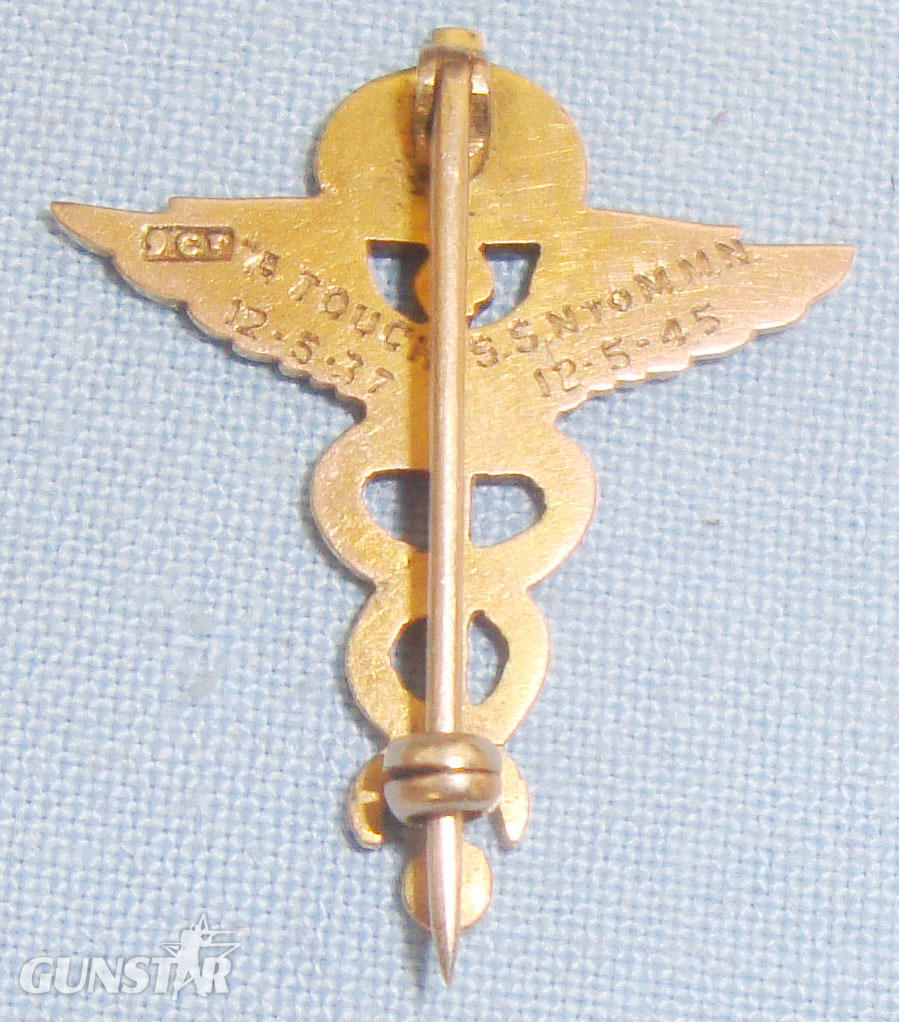 Hallmarked 9ct Gold* WWII Royal Air Force Medical Corps Inscribed 9ct Gold Collar Badge. BA 436. *Hallmarked 9ct Gold* WWII Royal Air Force Medical Corps Inscribed 9ct Gold Collar Badge. BA 436. Antique & Militaria