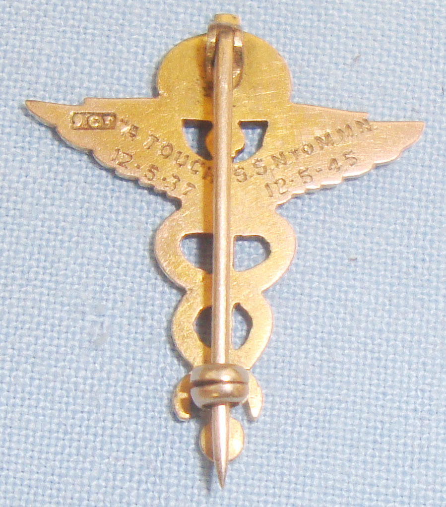 Hallmarked 9ct Gold* WWII Royal Air Force Medical Corps Inscribed 9ct Gold Collar Badge. BA 436. *Hallmarked 9ct Gold* WWII Royal Air Force Medical Corps Inscribed 9ct Gold Collar Badge. BA 436. Antique & Militaria
