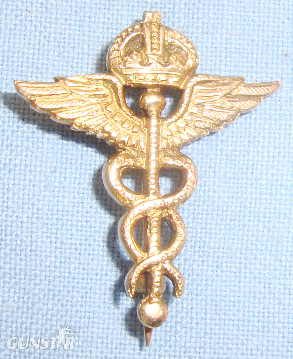 Hallmarked 9ct Gold* WWII Royal Air Force Medical Corps Inscribed 9ct Gold Collar Badge. BA 436. *Hallmarked 9ct Gold* WWII Royal Air Force Medical Corps Inscribed 9ct Gold Collar Badge. BA 436. Antique & Militaria in 