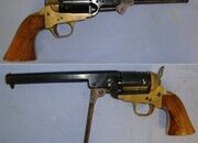 Italian Made Colt Navy Model 1851 9mm Blank Calibre Downward Venting Blank Firing Brass Framed 6 Shot Revolver. D 5995 blank firer - Blank Firing
