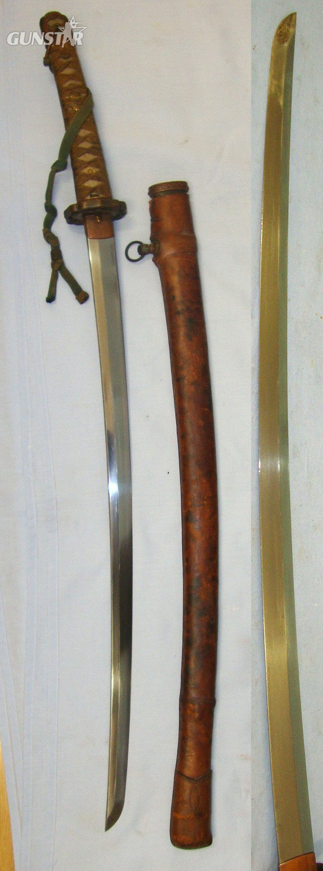 SCARCE**MAN TETSU SWORD COMPANY DOUBLE SIGNED KOA ISSHIN MANTETSU (Respectfully Made) BLADE*WW2 Japanese Officer's Gendaito Katana Sword Officer’s Rank Tassel, Scabbard With Leather Combat Cover & Expert Assessment. ED 3018 Sword in 