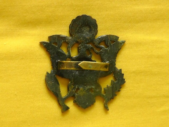  Unknown Very rare World War One American Infantry Officer\\\'s  Bronze Cap Badge. Antique & Militaria