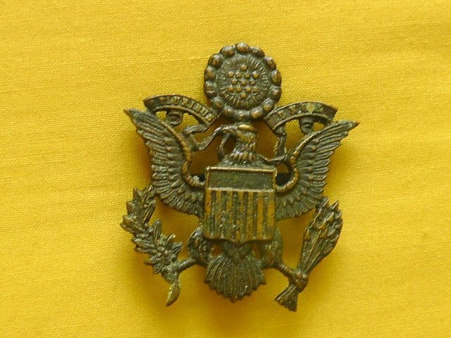 Unknown Very rare World War One American Infantry Officer\\\'s  Bronze Cap Badge. Antique & Militaria - {CATEGORY}