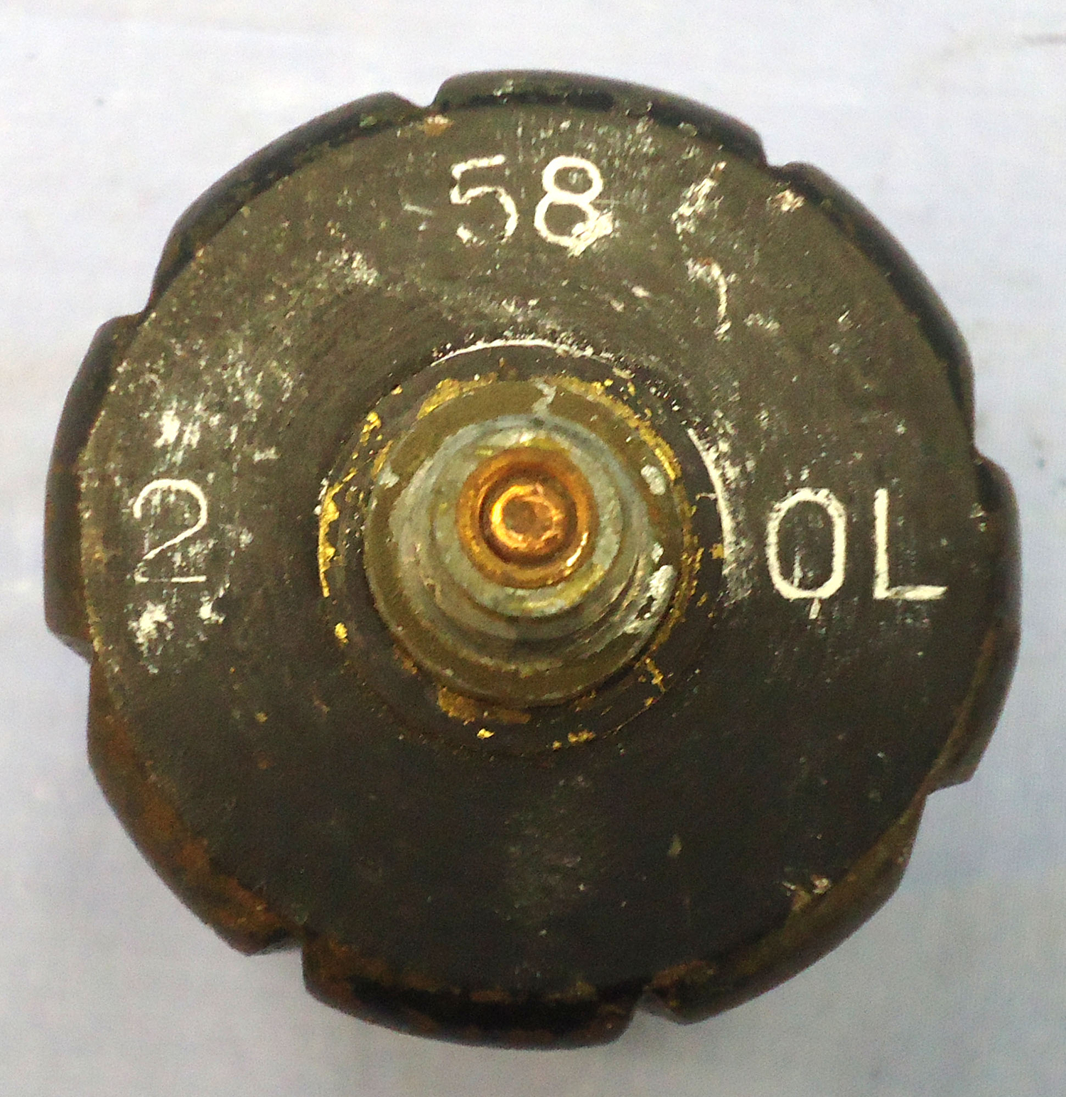 INERT DEACTIVATED. American Vietnam War Era, M1 Booby Trap Pressure Firing Fuze With An Adapted Grenade Head By OL. - O 2050 INERT DEACTIVATED. American Vietnam War Era, M1 Booby Trap Pressure Firing Fuze With An Adapted Grenade Head By OL. - O 2050  Other Ammunition