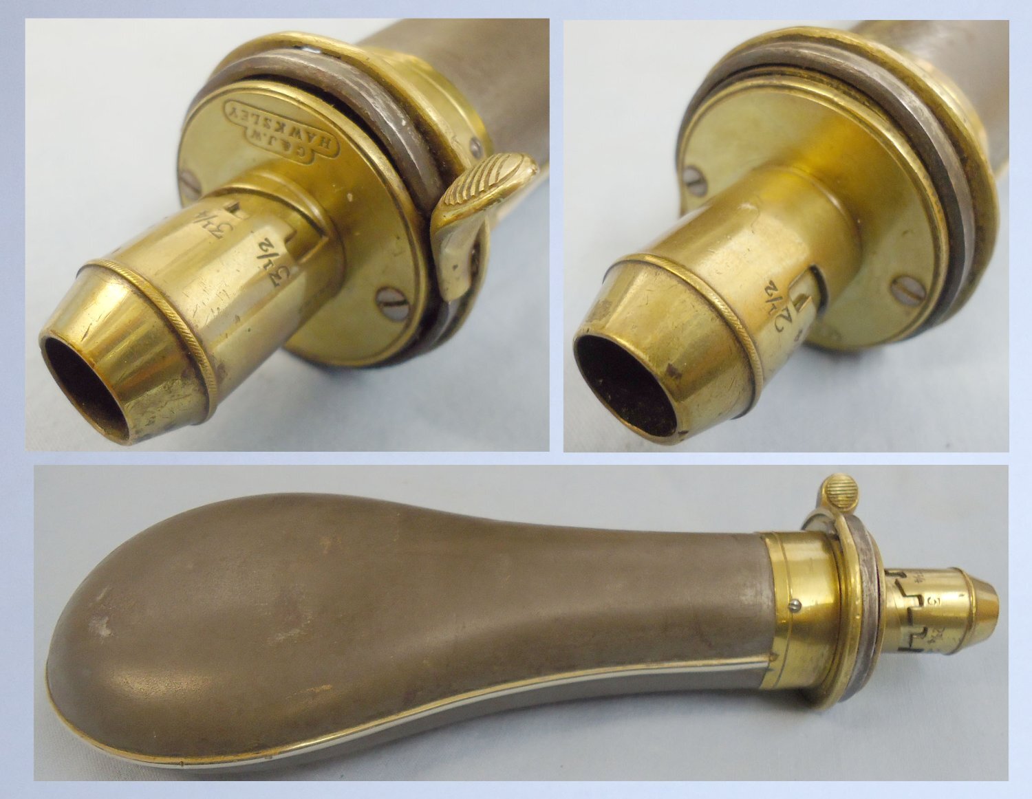 G & J.W HAWKSLEY Large Pear Shaped Plain Powder Flask. 22029. G & J.W HAWKSLEY Large Pear Shaped Plain Powder Flask. 22029.  Other Accessory