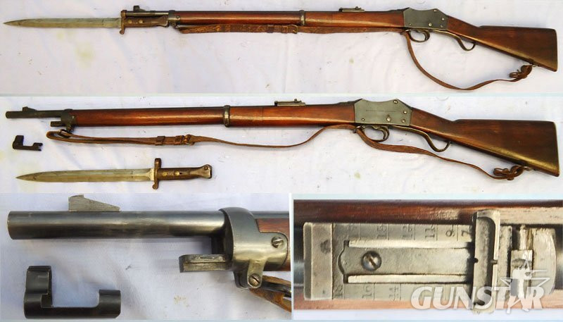 W.W. Greener Service Rifle, Leather Sling & Wilkinson Pattern 1888 Bayonet. D 6010 Single Shot None Rifle