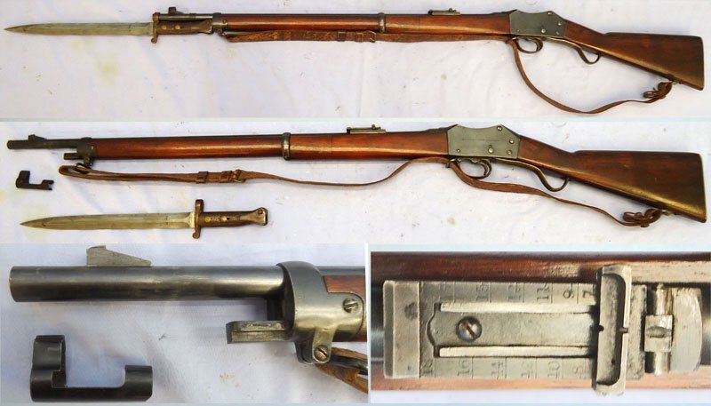  W.W. Greener Service Rifle, Leather Sling & Wilkinson Pattern 1888 Bayonet. D 6010 Single Shot None Rifle