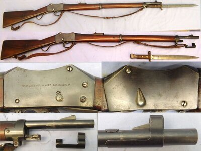 W.W. Greener Service Rifle, Leather Sling & Wilkinson Pattern 1888 Bayonet. D 6010 Single Shot None Rifle