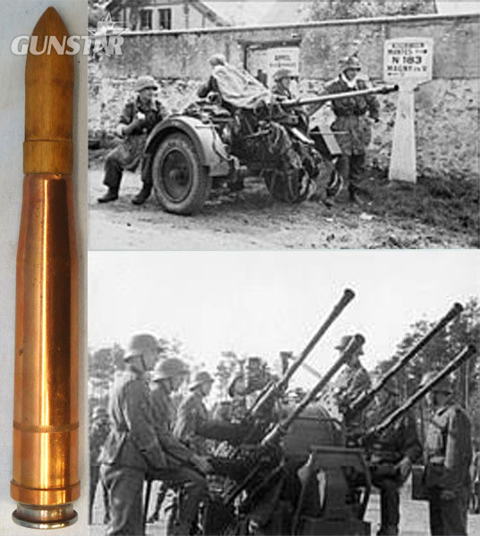 INERT DEACTIVATED. German, WW2, 1939 Dated, 20mm Soluthern (20x138B) (Flak 30 & 38) Wooden Bulleted Blank Round. - O 1986 INERT DEACTIVATED. German, WW2, 1939 Dated, 20mm Soluthern (20x138B) (Flak 30 & 38) Wooden Bulleted Blank Round. - O 1986  Other Ammunition in 