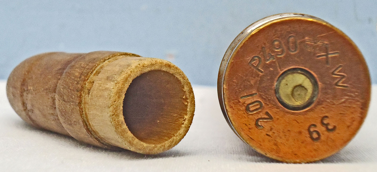 INERT DEACTIVATED. German, WW2, 1939 Dated, 20mm Soluthern (20x138B) (Flak 30 & 38) Wooden Bulleted Blank Round. - O 1986 INERT DEACTIVATED. German, WW2, 1939 Dated, 20mm Soluthern (20x138B) (Flak 30 & 38) Wooden Bulleted Blank Round. - O 1986  Other Ammunition