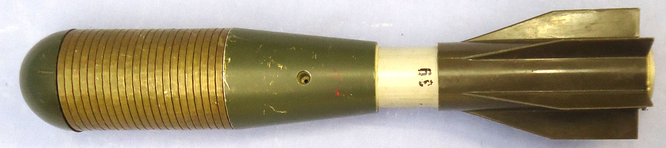 INERT DEACTIVATED. British, Early Pattern, 40MM High Explosive Fragmentatioon Rifle Grenade. - O 2057 INERT DEACTIVATED. British, Early Pattern, 40MM High Explosive Fragmentatioon Rifle Grenade. - O 2057  Other Ammunition 