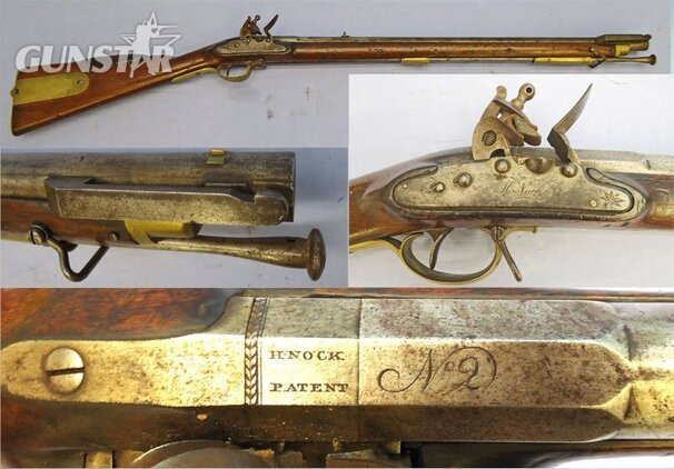 H. Nock Extremely Rare, Original, Quality, British, Henry Nock, Number 2 on the Breech, Screwless Lock Volunteer .65 inch Baker Rifle. Sn 21851:2 Muzzleloader .65 Cal Muzzleloader Rifle in 