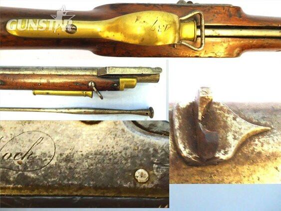  H. Nock Extremely Rare, Original, Quality, British, Henry Nock, Number 2 on the Breech, Screwless Lock Volunteer .65 inch Baker Rifle. Sn 21851:2 Muzzleloader .65 Cal Muzzleloader Rifle