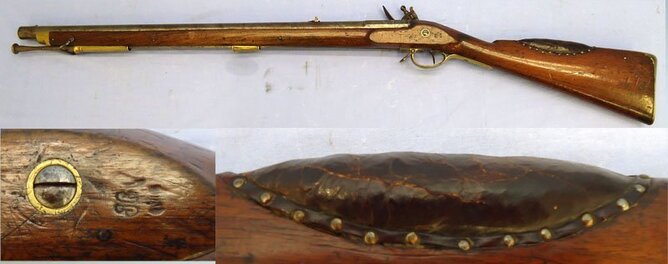 H. Nock Extremely Rare, Original, Quality, British, Henry Nock, Number 2 on the Breech, Screwless Lock Volunteer .65 inch Baker Rifle. Sn 21851:2 Muzzleloader .65 Cal Muzzleloader Rifle