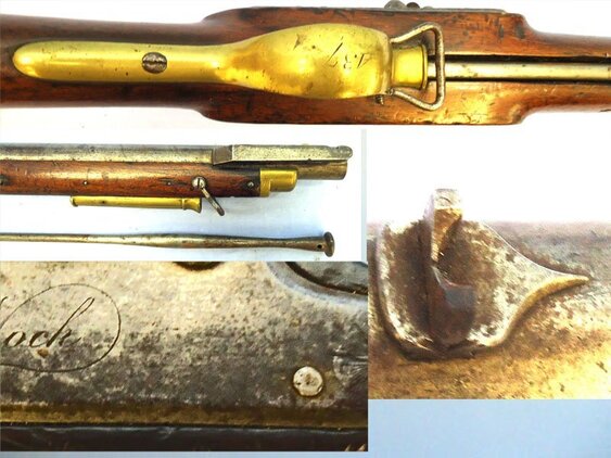  H. Nock Extremely Rare, Original, Quality, British, Henry Nock, Number 2 on the Breech, Screwless Lock Volunteer .65 inch Baker Rifle. Sn 21851:2 Muzzleloader .65 Cal Muzzleloader Rifle