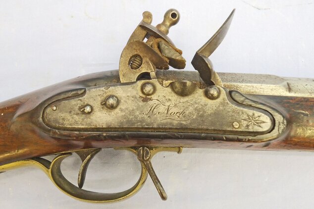 {CATEGORY} - H. Nock Extremely Rare, Original, Quality, British, Henry Nock, Number 2 on the Breech, Screwless Lock Volunteer .65 inch Baker Rifle. Sn 21851:2 Muzzleloader .65 Cal Muzzleloader Rifle in 