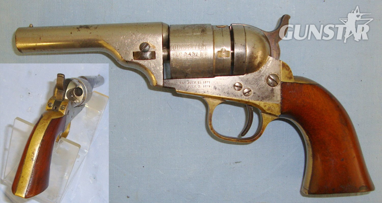  MINT BORE**American Civil War Era, 1862 (Early Production) Factory Nickel Plated Colt Model 1861 Navy Single Action  6 Shot Revolver Factory, 3 ½” Re-Barrelled & Converted To Side Port Loading .38 Rim Fire Obsolete Calibre. Sn 20709:15 .38 Revolver