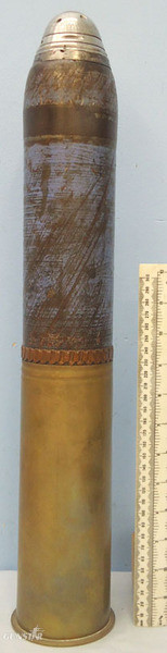 INERT DEACTIVATED. WW1, 1915 Dated German Shrapnal Round For The 7.7 cm Feldkano INERT DEACTIVATED. WW1, 1915 Dated German Shrapnal Round For The 7.7 cm Feldkano Antique & Militaria in 