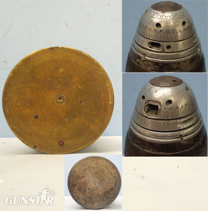 INERT DEACTIVATED. WW1, 1915 Dated German Shrapnal Round For The 7.7 cm Feldkano INERT DEACTIVATED. WW1, 1915 Dated German Shrapnal Round For The 7.7 cm Feldkano Antique & Militaria