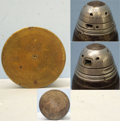 INERT DEACTIVATED. WW1, 1915 Dated German Shrapnal Round For The 7.7 cm Feldkano INERT DEACTIVATED. WW1, 1915 Dated German Shrapnal Round For The 7.7 cm Feldkano Antique & Militaria