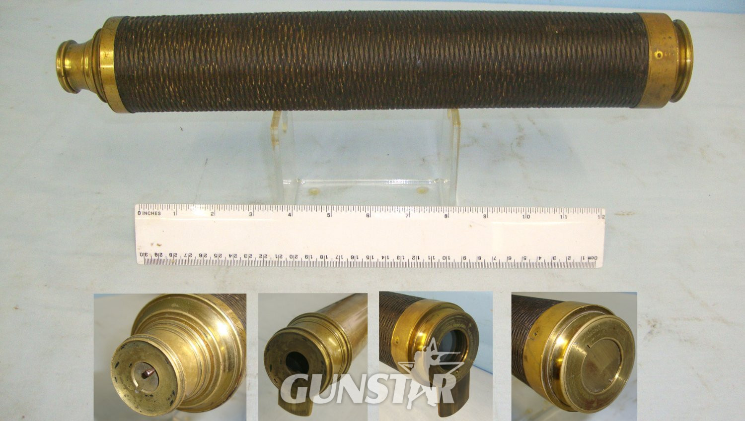 QUALITY**NAMED VICTORIAN 1848-1884 PROMINENT BRITISH ROYAL NAVY CAPTAIN’S 2 DRAW DAY OR NIGHT BRASS TELESCOPE**By Thomas Harris & Sons London Engraved To Capt H. Chads R.N’ With Sliding Eye Piece & Lens Shutters. Sn 22896  Sight & Optic