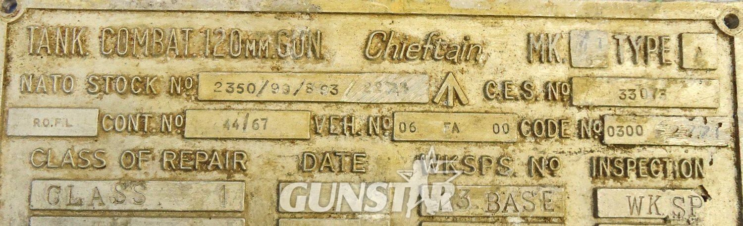  British Army Chieftain Main Battle Tank, 120mm Rifled Gun Identification Plate. MISC 1010 British Army Chieftain Main Battle Tank, 120mm Rifled Gun Identification Plate. MISC 1010 Antique & Militaria
