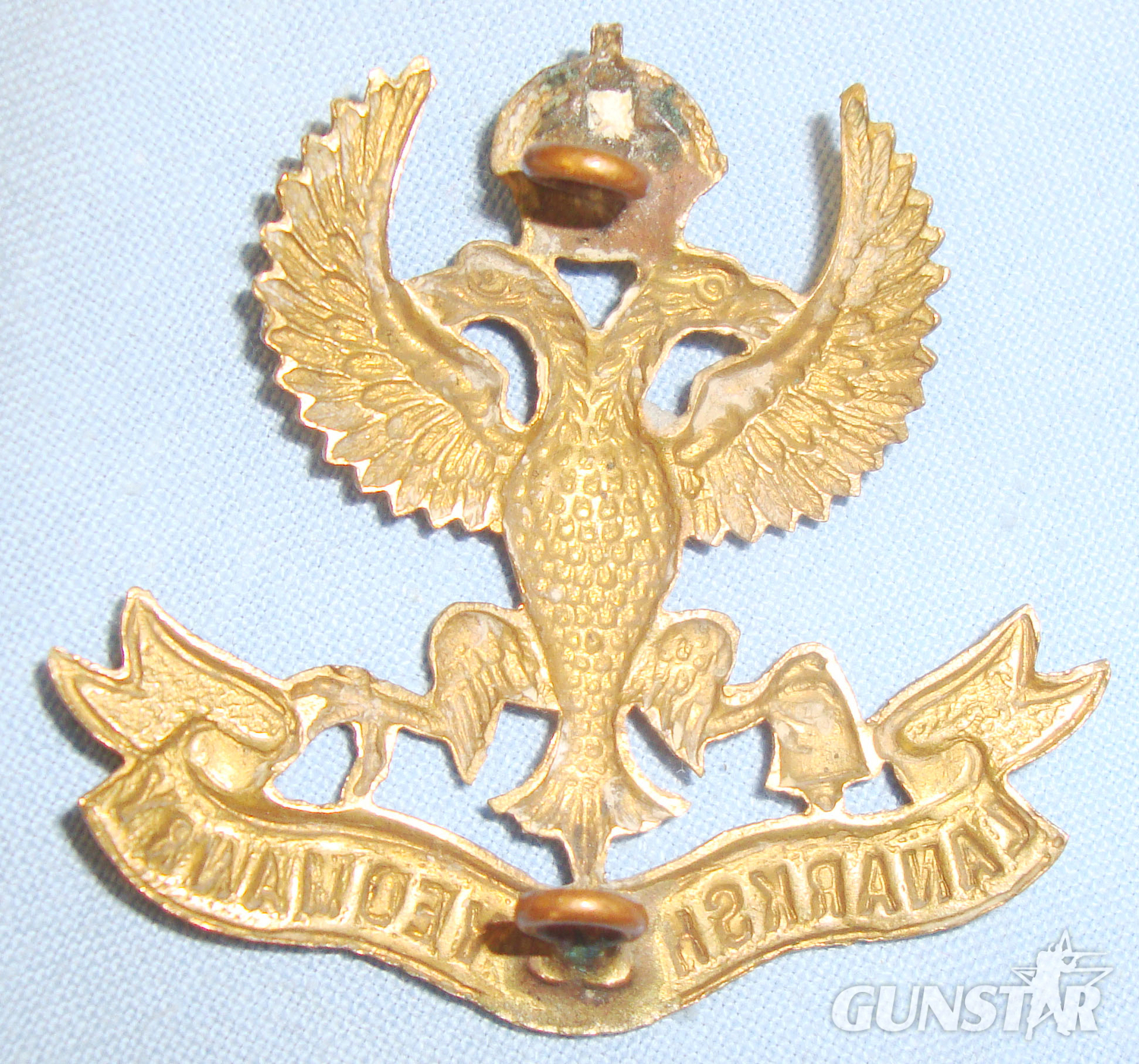 Cap Badge of the Lanarkshire Yeomanry. BA 439. Cap Badge of the Lanarkshire Yeomanry. BA 439. Antique & Militaria