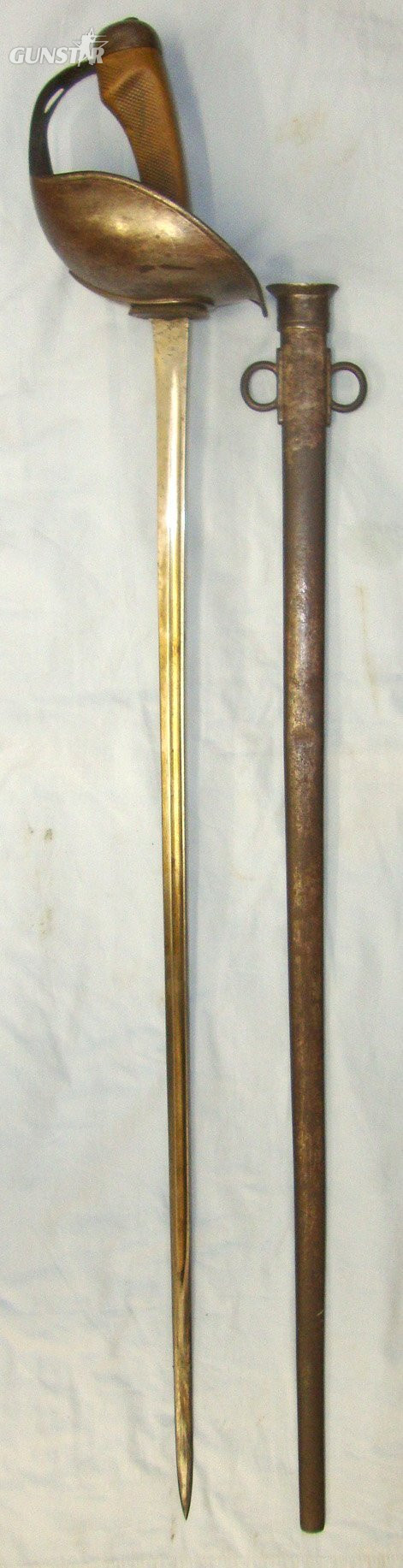 Pre WW1 1911 Dated British Enfield WD 1908 Pattern Heavy Cavalry Troopers Sword & 1912 WD WSC Wilkinson Sword Company Scabbard. Sn 22645:7 Sword in 
