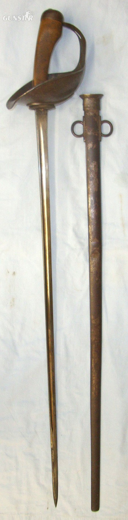  Pre WW1 1911 Dated British Enfield WD 1908 Pattern Heavy Cavalry Troopers Sword & 1912 WD WSC Wilkinson Sword Company Scabbard. Sn 22645:7 Sword