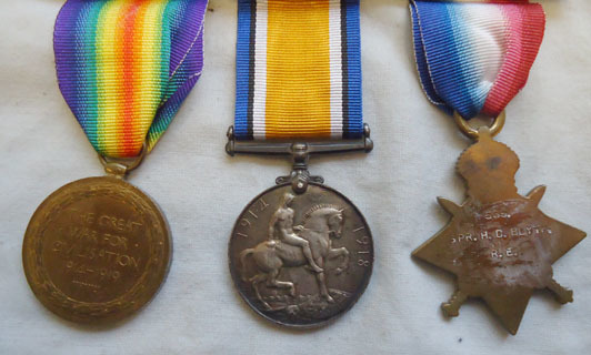 Trio Medal Group Comprising 1914-15 Star, War Medal and Victory Medal to Sapper Group Comprising 1914-15 Star, War Medal and Victory Medal to Sapper 589 Herbert Other Accessory