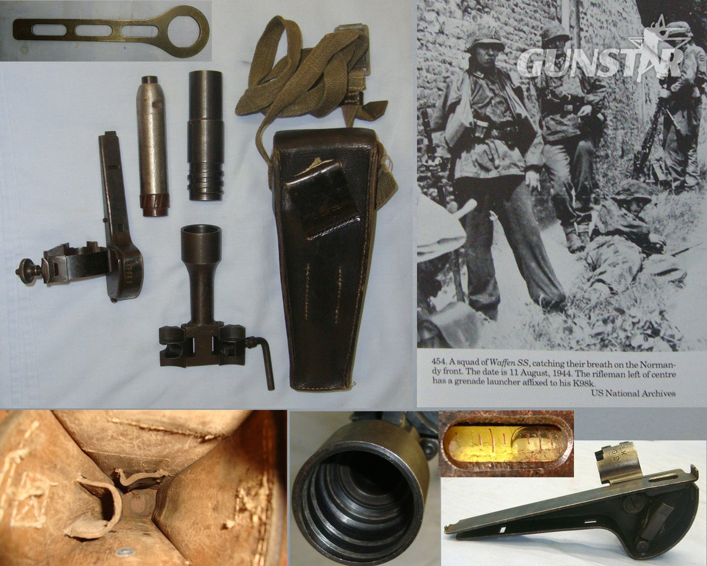 EXTREMELY RARE & COMPLETE**Original Cased WW2 1943 Nazi German ‘G Gr Ger K98k’ Gewehrgranatgerät (Rifle Grenade Equipment) Grenade Launcher For Mauser K98k Infantry Rifles With One Inert Deactivated 1942 3cm HE Gewehr Sprenggranate Rifle Grenade. N 1  Other Accessory