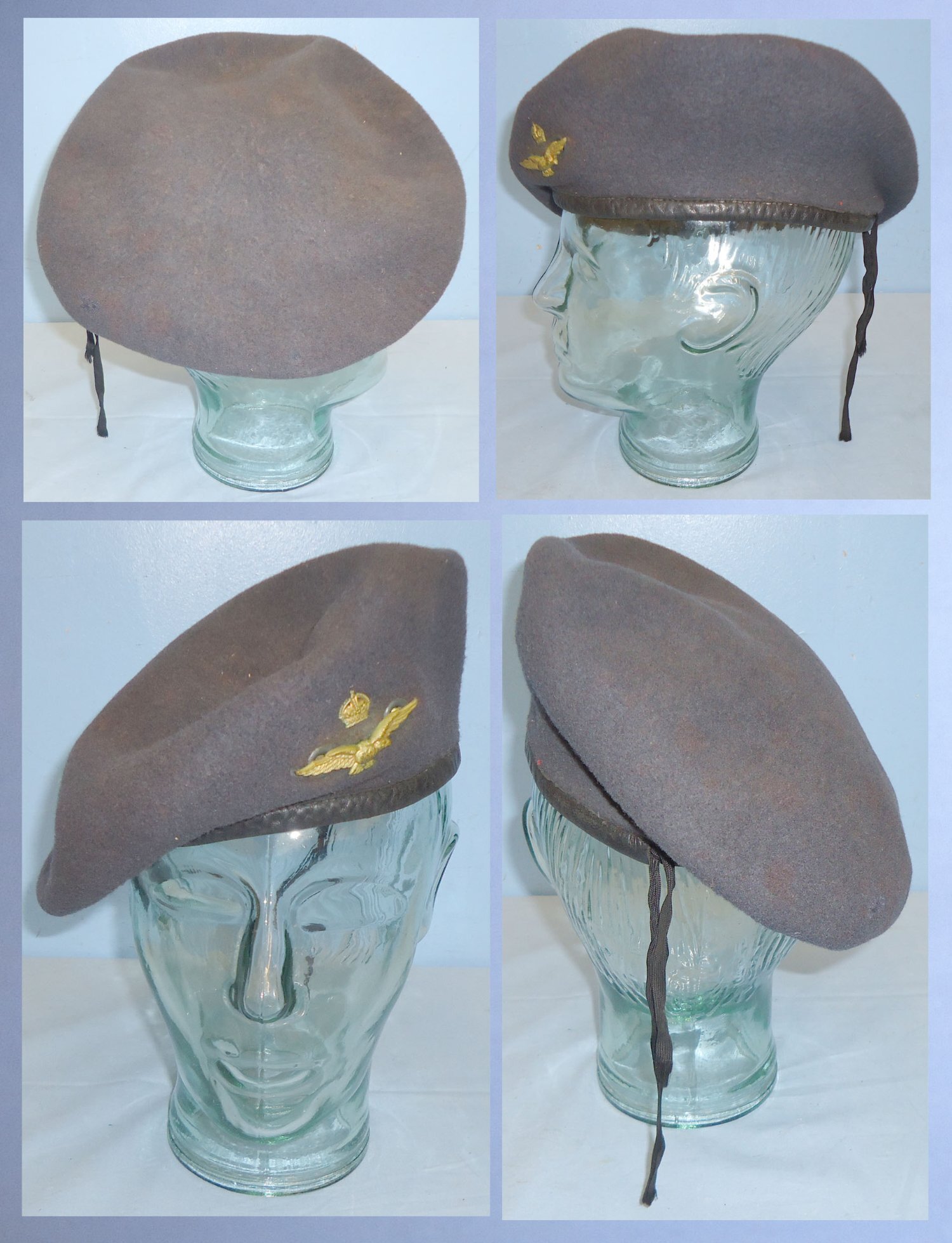 Original WWII 1943 Dated Royal Air Force Officers Beret. 22441:30. Original WWII 1943 Dated Royal Air Force Officers Beret. 22441:30.  Antique & Militaria