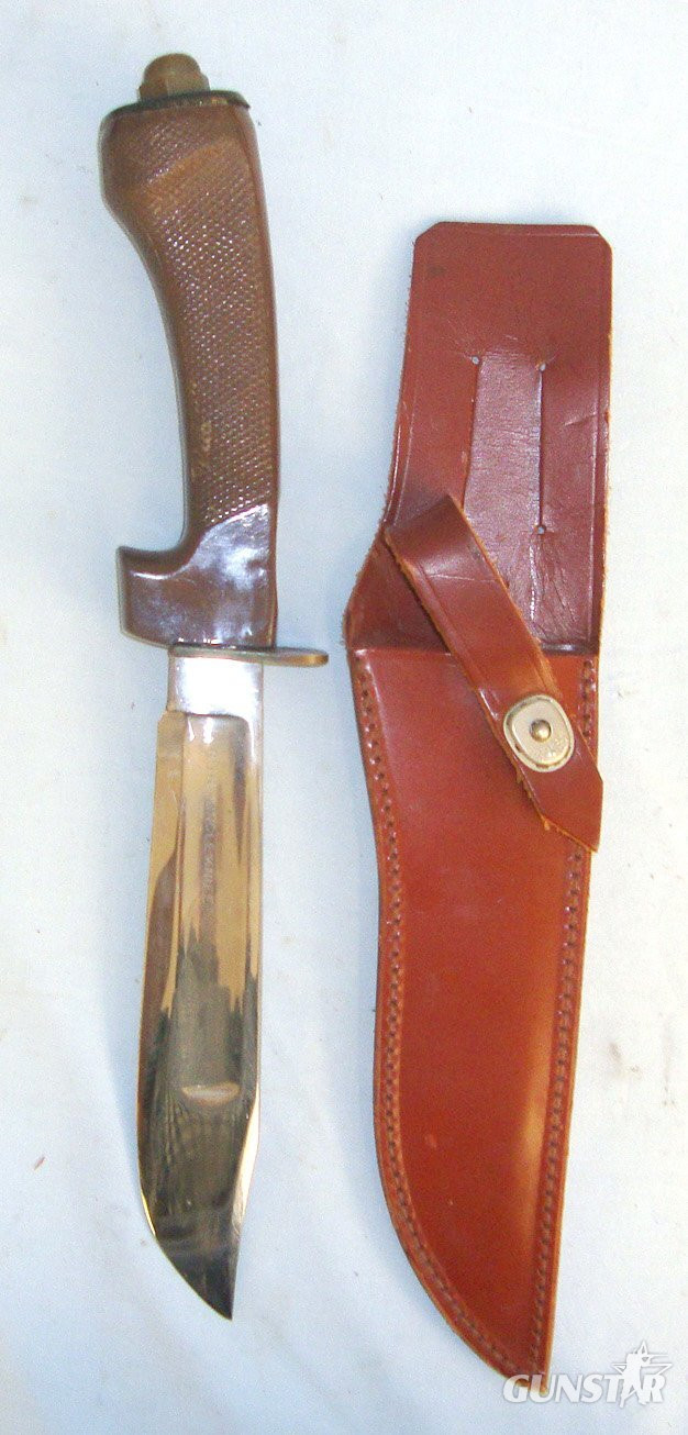 RARE** ONE OF 7,000, 1960’s British Military Wilkinson Sword RJH Jungle Fighting Knife with Correct British 1908 Pattern Cavalry Sabre Handle & Scabbard. Sn 18667 Hunting Knive in 