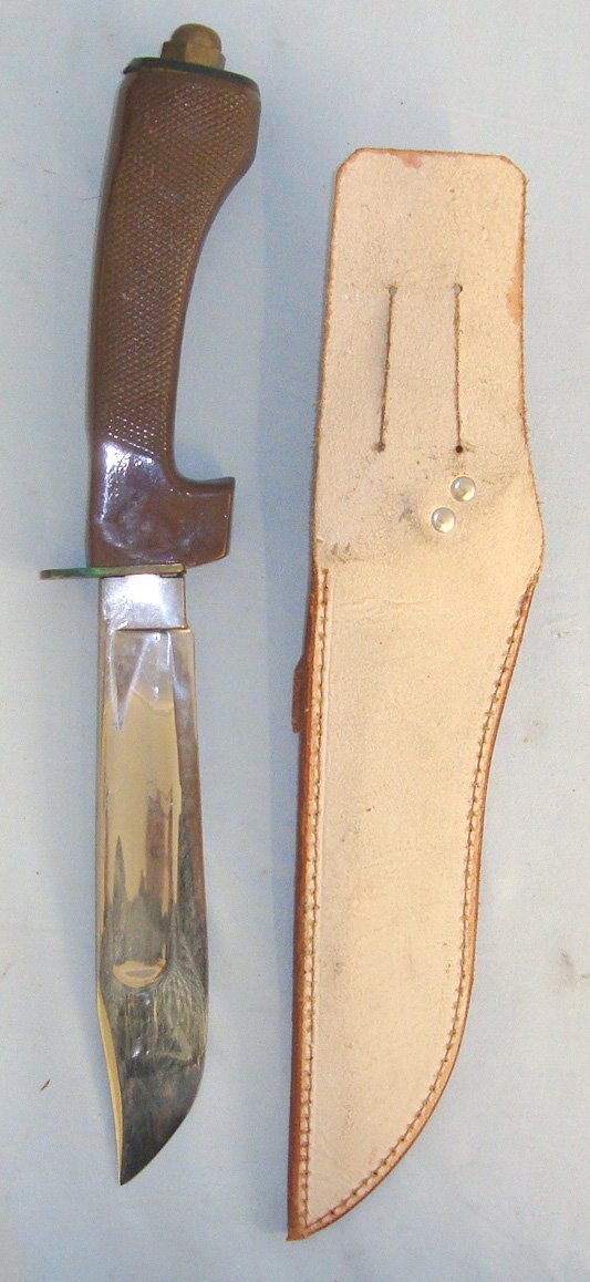  RARE** ONE OF 7,000, 1960’s British Military Wilkinson Sword RJH Jungle Fighting Knife with Correct British 1908 Pattern Cavalry Sabre Handle & Scabbard. Sn 18667 Hunting Knive