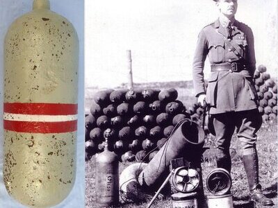 INERT DEACTIVATED. Original, RARE, Unfired, British, WW1, Livens 8 Inch Projector (Mortor) Gas Shell. - O 2257 INERT DEACTIVATED. Original, RARE, Unfired, British, WW1, Livens 8 Inch Projector (Mortor) Gas Shell. - O 2257  Other Ammunition