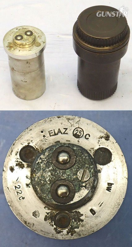 INERT DEACTIVATED, WW2, 1940 Dated German No25C ElAZ 25C Electrical Impact Bomb Fuze And Bakelite Transit Container. - O 2144 INERT DEACTIVATED, WW2, 1940 Dated German No25C ElAZ 25C Electrical Impact Bomb Fuze And Bakelite Transit Container. - O 2144  Other Ammunition in 