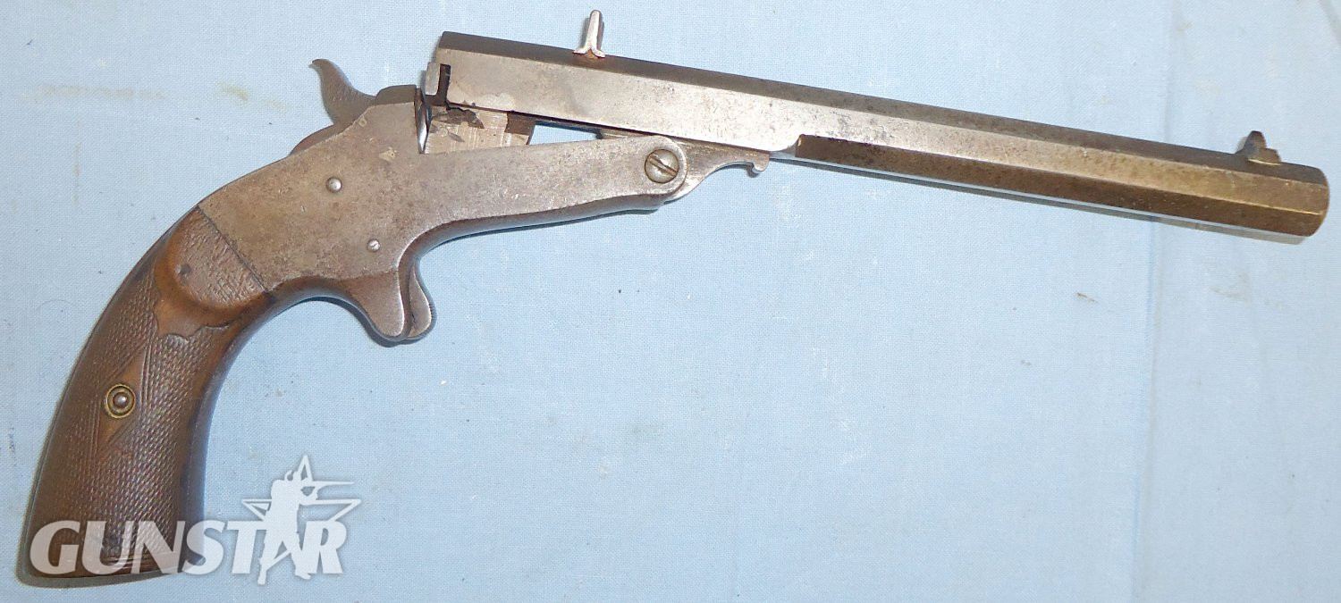  19th Century Belgian Octagonal Single Shot Break Barrel .22 Pistol. D 1493. **EARLY 2005 DEACTIVATION CERTIFICATE** 19th Century Belgian Octagonal Single Shot Break Barrel .22 Pistol. D 1493. **EARLY 2005 DEACTIVATION CERTIFICATE**  .22 Single Shot