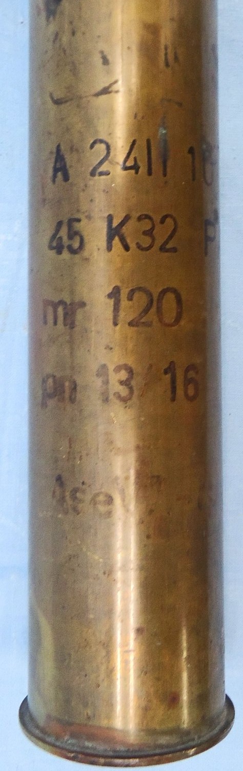 INERT DEACTIVATED. Russian, WW2, 1941 Dated, 45mm (45x310R), Anti Tank Gun Fragmentation High Explosive (H.E) Round. - O 2226 INERT DEACTIVATED. Russian, WW2, 1941 Dated, 45mm (45x310R), Anti Tank Gun Fragmentation High Explosive (H.E) Round. - O 2226  Other Ammunition 