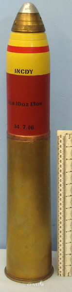 INERT DEACTIVATED. WW1 Unfired British 18 Pdr Incendiary Round Manufactured By T INERT DEACTIVATED. WW1 Unfired British 18 Pdr Incendiary Round Manufactured By T Antique & Militaria in 