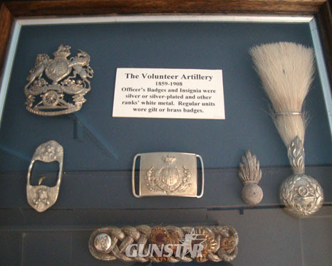  Volunteer Artillery' Badges And Insignia 1859-1908. A large frame of. 'Volunteer Artillery' Badges And Insignia 1859-1908.  Other Accessory