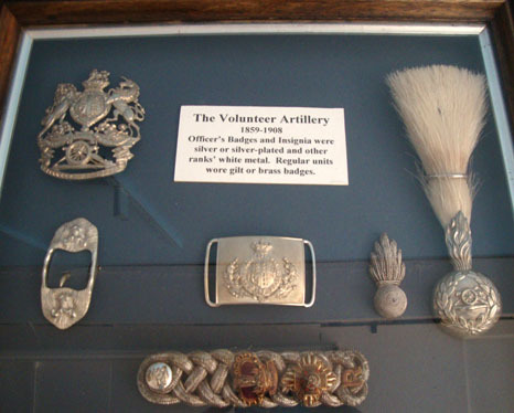  Volunteer Artillery' Badges And Insignia 1859-1908. A large frame of. 'Volunteer Artillery' Badges And Insignia 1859-1908.  Other Accessory