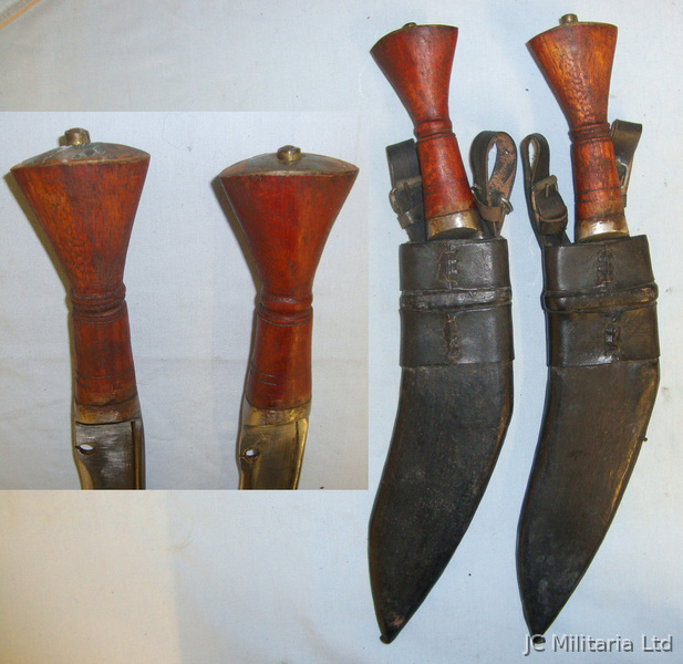 **WW2 BURMA BRING BACK**Pair Of Kukris With Scabbards & Frogs Direct From Family Knive