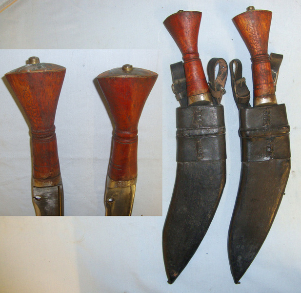 **WW2 BURMA BRING BACK**Pair Of Kukris With Scabbards & Frogs Direct From Family Knive