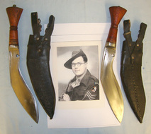 **WW2 BURMA BRING BACK**Pair Of Kukris With Scabbards & Frogs Direct From Family Knive