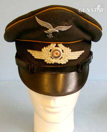 Huber With Manufacturer’s Label Luftwaffe NCO’s & Other Ranks Fliegerblau (Flier’s Blue) Visor Cap By Huber With Clothing in 